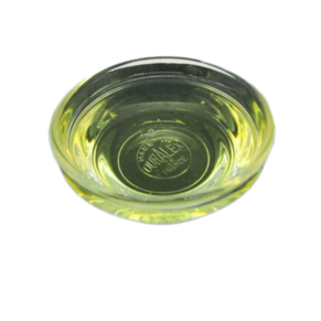 "Image description: The product image showcases a bowl of skincare formulation containing polysorbate 80. The bowl is transparent and has a sleek, oval shape with a black base on bottom. The liquid inside is a smooth and creamy consistency. The content on the bowl clearly shows the content of the product . The background of the image is clean and neutral, allowing the focus to be on the product. Overall, the image depicts a high-quality skincare formulation with polysorbate 80."